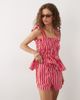 Esmée Esmée tie front beach shorts in pink & red stripes - part of a set - 1
