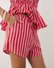 Esmée Esmée tie front beach shorts in pink & red stripes - part of a set - 3