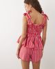 Esmée Esmée tie front beach shorts in pink & red stripes - part of a set - 4