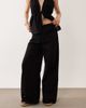 Esmée Esmée tie front textured detail beach pants in black - 2