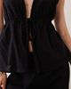 Esmée Esmée tie front textured detail beach top in black - 3