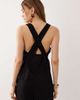 Esmée Esmée tie front textured detail beach top in black - 4