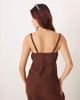 Esmée Esmee beach crop top with cream lace detail in brown - part of a set - 2