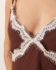 Esmée Esmee beach crop top with cream lace detail in brown - part of a set - 4