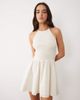 Esmée Esmee broderie halter mini dress in cream-White - 2