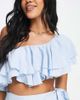 Esmée Esmee Exclusive one shoulder frill crop beach top in blue - part of a set - 1