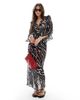 Esmée Esmee Exclusive sheer tie front beach top with ruffle trim in zebra-Multi - 4