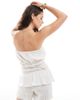 Esmée Esmee exclusive shirred bandeau beach top in white - 2