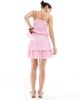 Esmée Esmee Exclusive tiered mini beach skirt in dusty pink - 3