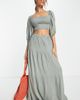 Esmée Esmee Exclusive tired prairie maxi beach skirt in aloe - part of a set-Green - 1