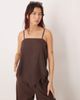 Esmée Esmee hankerchief style beach top in chocolate brown - part of a set - 1