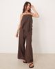Esmée Esmee hankerchief style beach top in chocolate brown - part of a set - 3