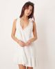 Esmée Esmee mini beach dress with ruffle trim neckline in white - 1