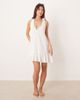 Esmée Esmee mini beach dress with ruffle trim neckline in white - 2