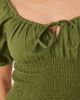 Esmée Esmee puff sleeve tie front maxi beach dress in blue-Green - 2