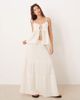 Esmée Esmee tie front beach crop top in cream - part of a set-White - 2