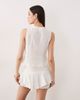 Esmée Esmee tie front beach crop top with ruffle trim in white - part of a set - 2