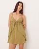 Esmée Esmee tie front mini beach dress in light green - 1
