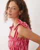 Esmée Esmee tie strap shirred beach crop top in pink & red stripe - part of a set - 1