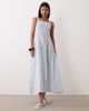 Esmée Esmee tie strap shirred maxi beach dress in blue & white stripe - 1