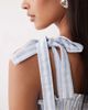 Esmée Esmee tie strap shirred maxi beach dress in blue & white stripe - 4