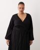 Esmee Curve Esmée Curve wrap front long sleeve midaxi beach dress in black - 2