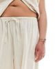 Esmee Curve Esmee Curve Exclusive beach pants in beige and white stripe - part of a set-Neutral - 4
