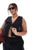 Esmee Curve Esmee Curve Exclusive lace panel vest in black - part of a set - 1