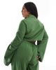Esmee Curve Esmee Curve Exclusive loose tie front beach shirt in olive - part of a set-Green - 2