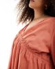 Esmee Curve Esmee Curve Exclusive tiered long sleeve mini beach dress in rust-Orange - 2