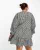 Esmee Curve Esmee Plus beach tiered smock mini summer dress in black and white gingham-Multi - 2