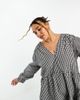 Esmee Curve Esmee Plus beach tiered smock mini summer dress in black and white gingham-Multi - 4