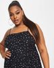 Esmee Curve Esmee Plus Exclusive beach maxi summer dress with tiered detail in black polka dot - 2