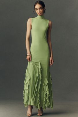 Especia High-Neck Tendral Maxi Dress