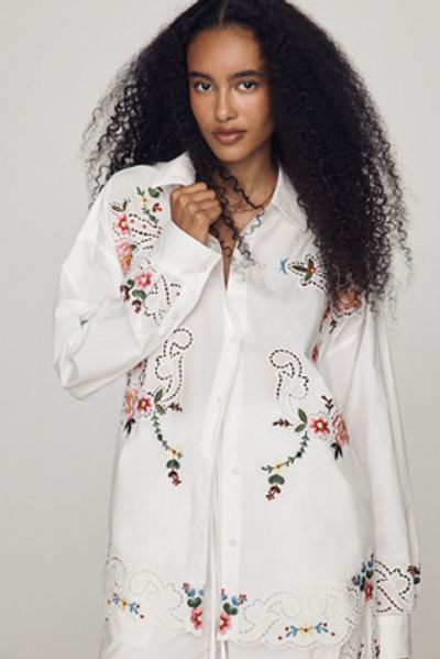 Essentiel Antwerp Essential Antwerp Jayme Embroidered Eyelet Buttondown Shirt
