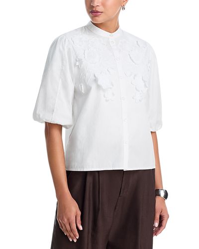Essentiel Antwerp Essentiel Antwerp Embroidered Puffed Sleeve Blouse