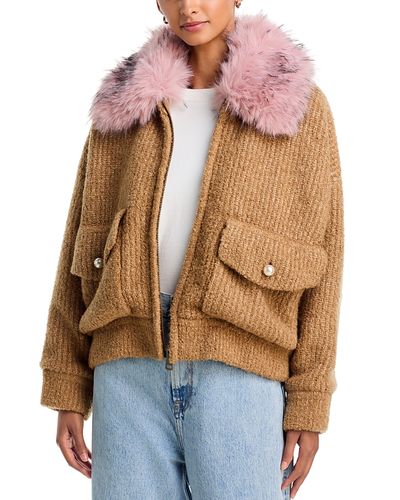 Essentiel Antwerp Essentiel Antwerp Faux Fur Collar Knitted Jacket