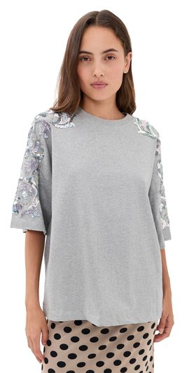 ESSENTIEL ANTWERP ESSENTIEL ANTWERP Jangoo Embroidered T-Shirt Silver Lining
