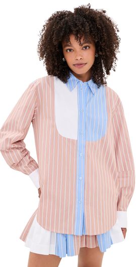 ESSENTIEL ANTWERP ESSENTIEL ANTWERP Jatch Patchwork Shirt Combo1 Off White