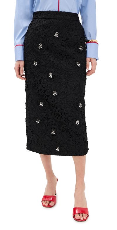 ESSENTIEL ANTWERP ESSENTIEL ANTWERP Jourget Lace Pencil Skirt Black