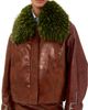 ESSENTIEL ANTWERP ESSENTIEL ANTWERP Kabuki Faux Leather Bomber Jacket Cigar Lounge - 1