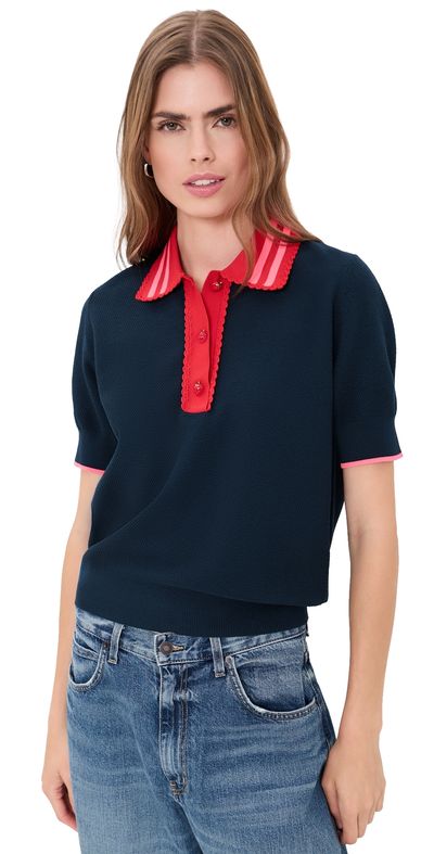 ESSENTIEL ANTWERP ESSENTIEL ANTWERP Kontrast Knitted Polo Combo4 Navy