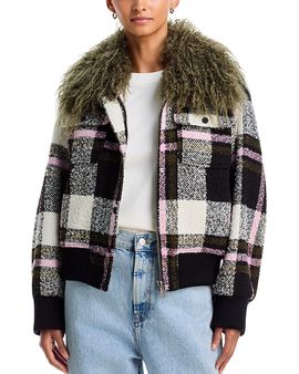 Essentiel Antwerp Essentiel Antwerp Kpop Faux Fur Collar Bomber Jacket