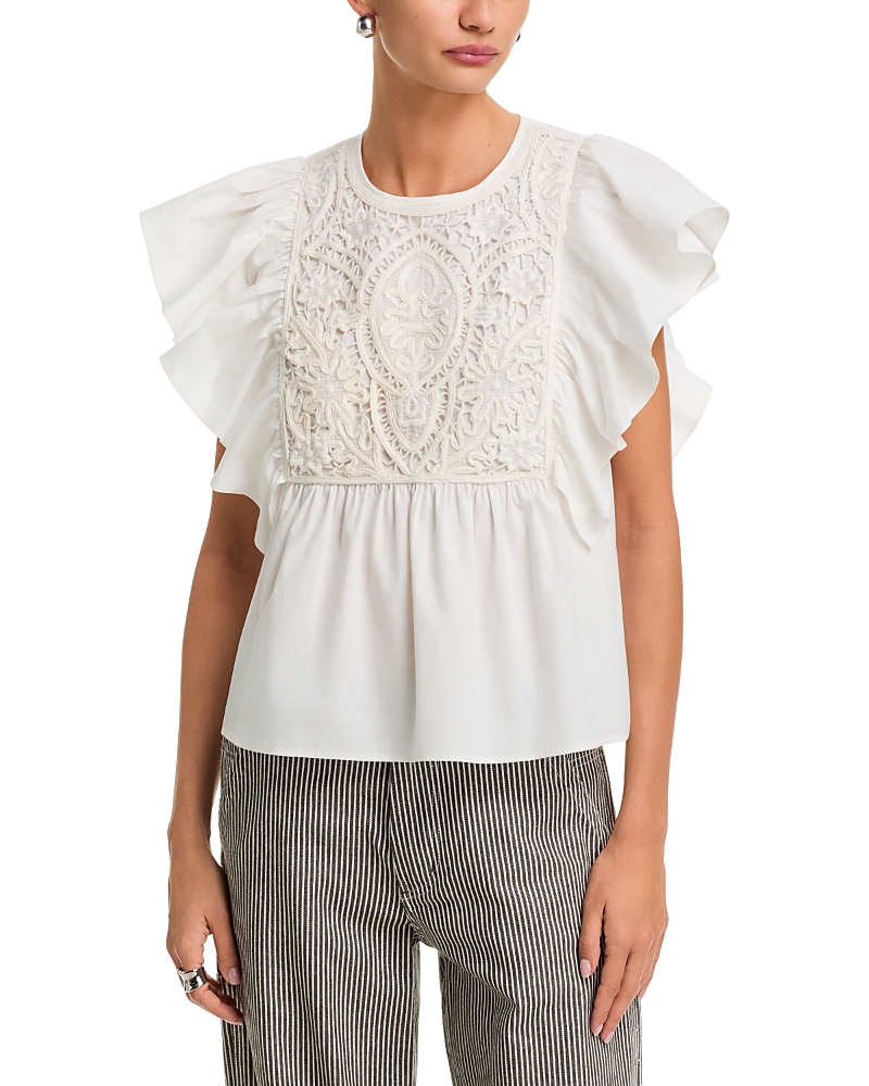 Essentiel Antwerp Essentiel Antwerp Lace Embroidered Top