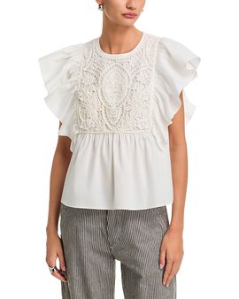 Essentiel Antwerp Essentiel Antwerp Lace Embroidered Top