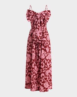 Essentiel Antwerp Floral Cotton Bow Maxi Dress