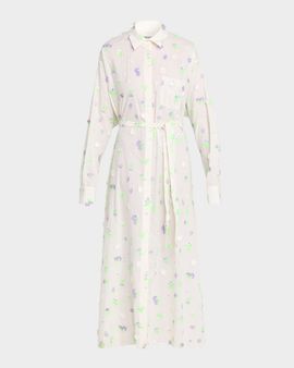 Essentiel Antwerp Jamanna Embroidered Maxi Shirtdress