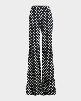 Essentiel Antwerp Jodie Polka-Dot Fitted Flare Pants