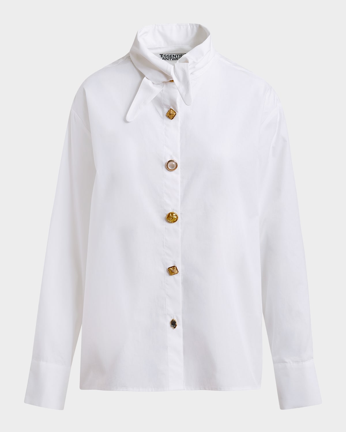 Essentiel Antwerp Jomato Elongated Collared Shirt with Mismatched Buttons