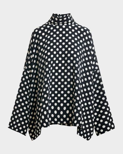 Essentiel Antwerp Joyetta Polka-Dot High-Neck Blouse